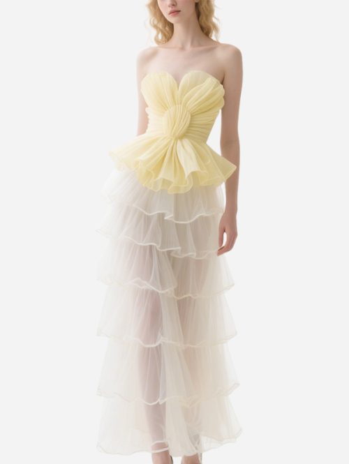 sweet-yellow-and-white-patchwork-long-skirt